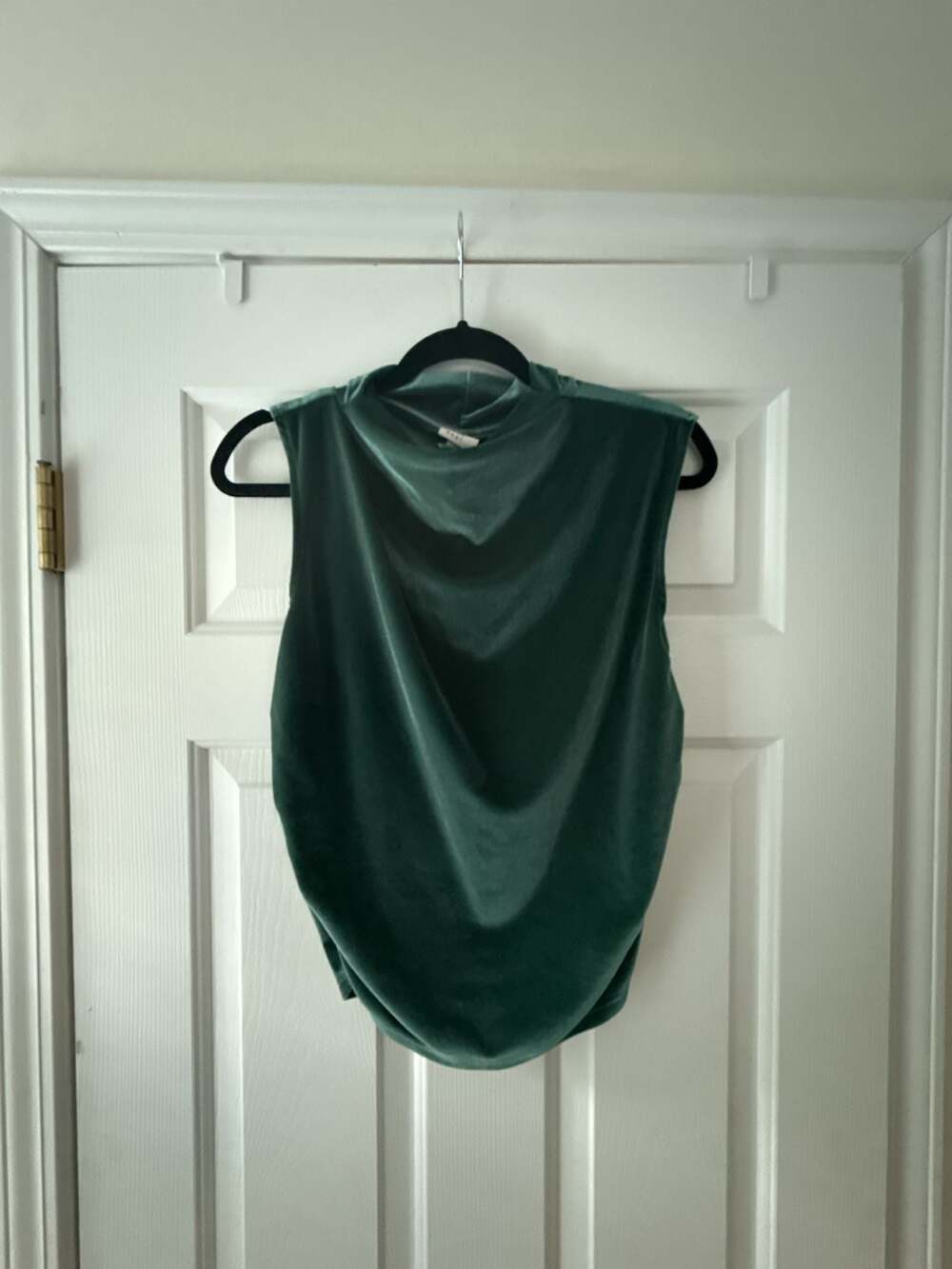 A New Day Green Velvet Sleeveless Mock Neck Dress